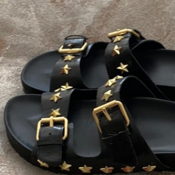 Ash Shoes - Ash black slides w gold stars size 39 us 8 1/2